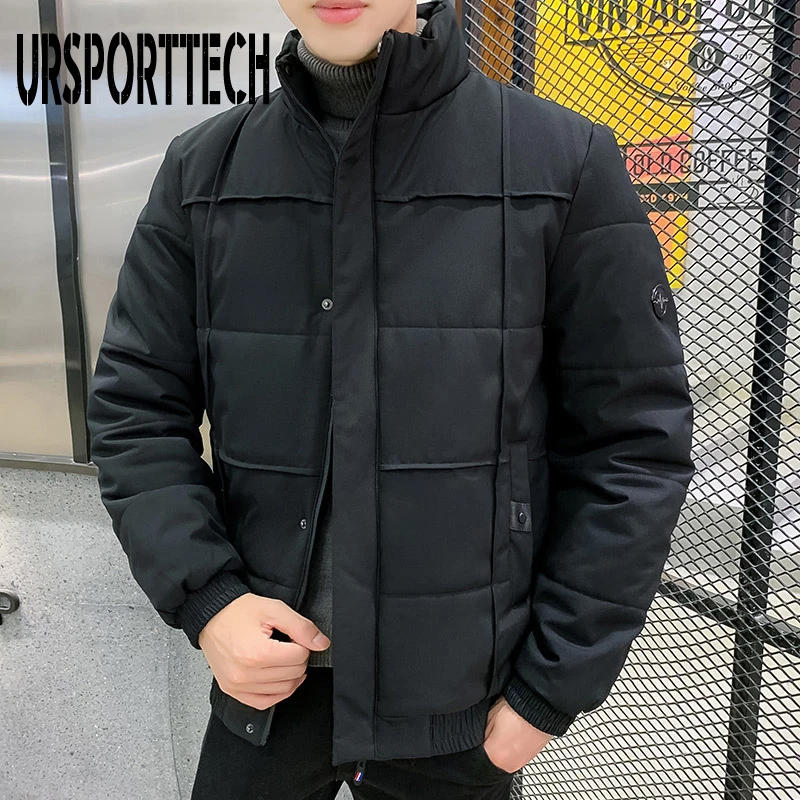 Novo casaco de inverno dos homens parka grosso quente grandes bolsos casacos de inverno homens winderbreaker outwear jaquetas casaco homem roupas moda