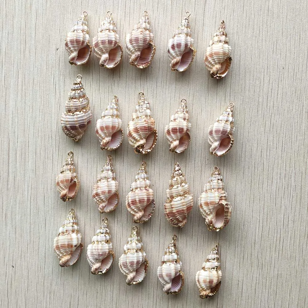 Fashion good quality natural Shell Conch Charms Pendants for Diy necklace bracelet Accessories Making Wholesale 20pcs/lot image 2
