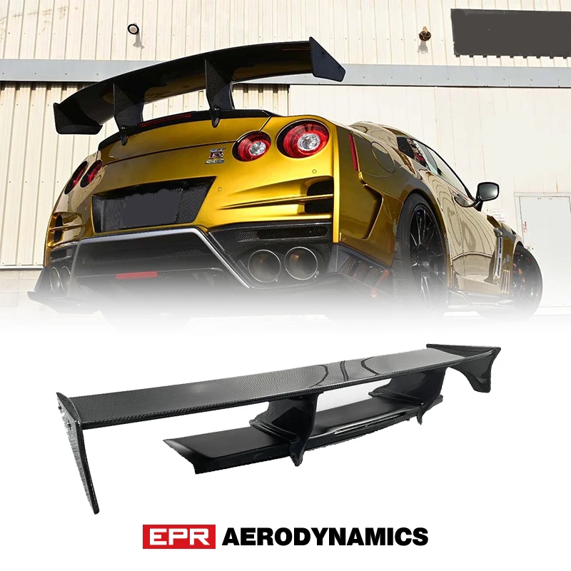 For Nissan R35 GTR Top Secr Style Magnum Opus Carbon Fiber Rear Spoiler Wing Glossy Finish Trunk Spoiler Kit(Will Fit Old Model)