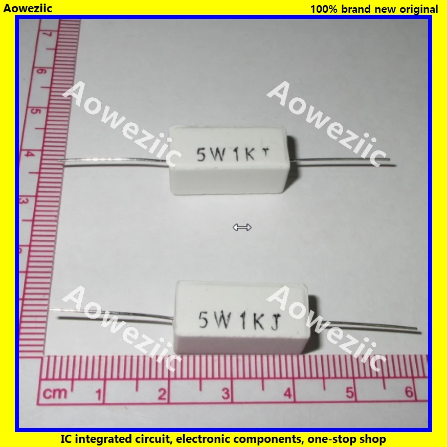 10 Chiếc RX27 Ngang Xi Măng Chịu 5W 1K Ohm 1K RJ 5W1KJ 1000R 1000Ohm Gốm Chống Độ Chính Xác 5% Công Suất Kháng