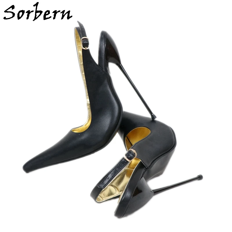 Sorbern Custom 16Cm Slingbacks Women Shoes Pump Lady Steel Thin High Heel Pump Unisex Ladyboy Shoe Spring 2020 14Cm 18Cm Heels