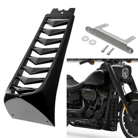오토바이 비비드 블랙 프론트 턱 페어링 스포일러 Harley Softail Street Bob 브레이크 아웃 Fat Bob 2018-2022 용 하부 라디에이터 커버
