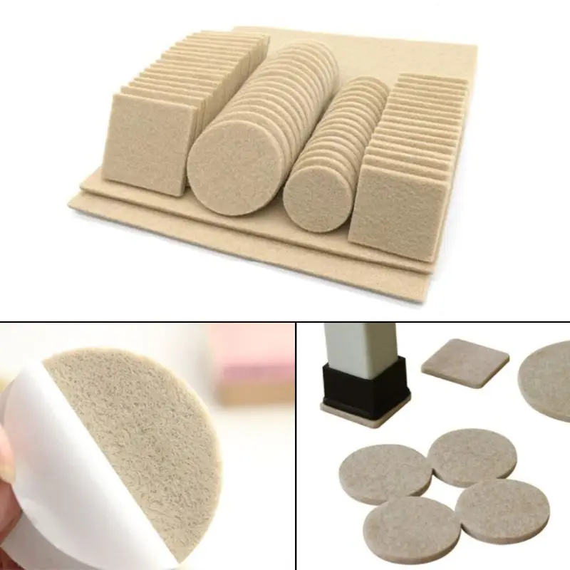 80/130pcs Furniture Chair Table Leg Self Adhesive Felt Pads Floor Protectors Anti Scratch Top Quality