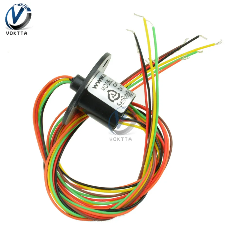 Ac 240V 6-Way Geleidende Slip Ring 300Rpm 2A Voor Monitor Robotic 12.5Mm Engineering Plastics 1000 nsulation Weerstand