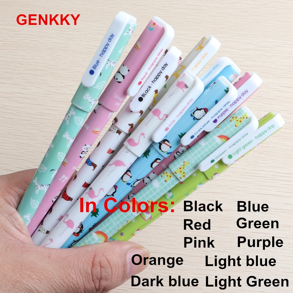 10 Pcs/Set Color Pen Flower Animal Starry Star Sweet Flora Colored Gel Pen 0.5mm Cute pens for school Kawaii Korean Stationary