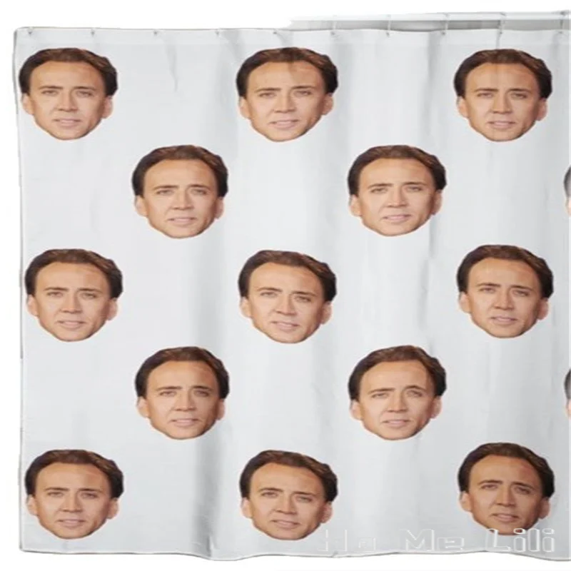 Nicolas Cage Pattern Shower Curtain By Ho Me Lili Funny Bathroom Decor Toilet Humor Best Friend Perfect Gift