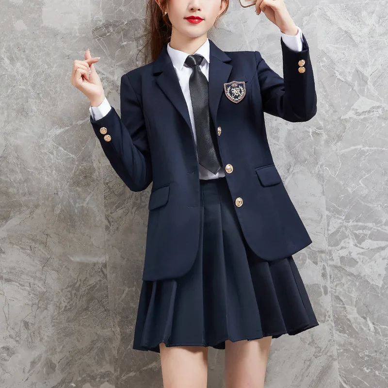 ผู้หญิงชุด JK ญี่ปุ่น Preppy สไตล์น่ารัก Kawaii High School Class สาวนักเรียนชุด Blazers เสื้อผ้า