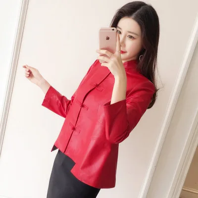 MESHARE Women Spring Genuine Real Sheep Leather Jacket R14