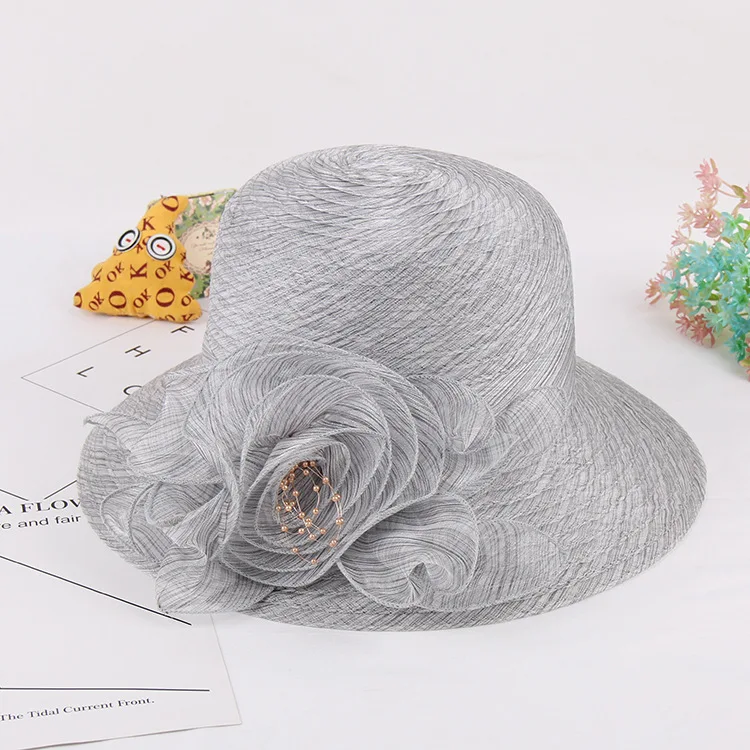 Blue/ Grey/pink/ Party Hats Wedding Headdress Bridal Hats Sweet Handmade Flowers Women Hat