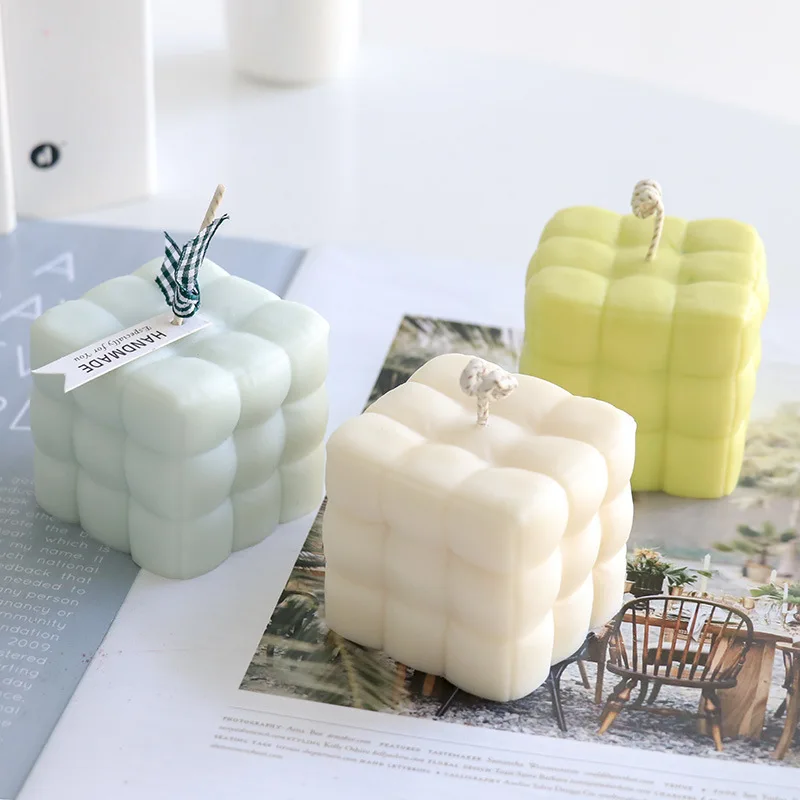 Thin Section Sofa Cube Silicone Candle Mold for DIY Handmade Aromatherapy Candle Epoxy Resin Ornaments Handicrafts Soap Mould