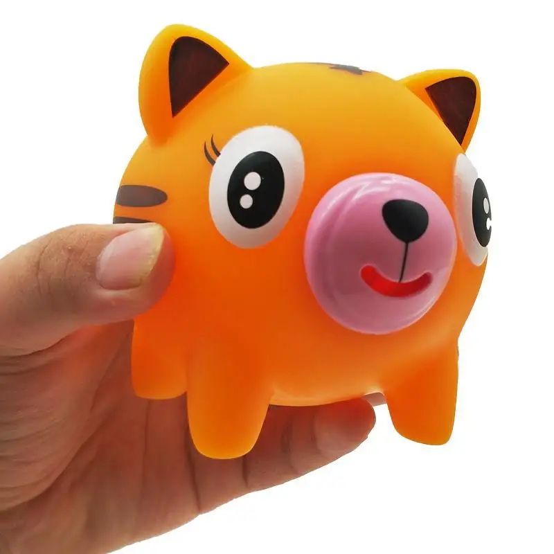 

small size Tongue Voice Squeeze Decompression Novelty Vent Vocal Toys Rabbit Pig Tiger Puppy Squishy Anti-Stress Dolls