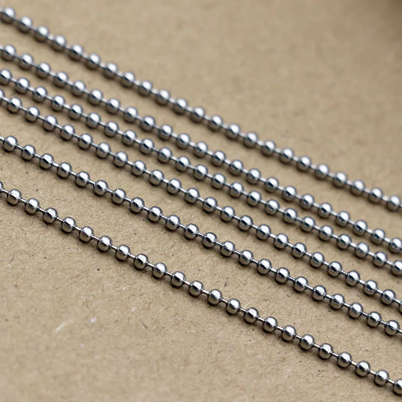 1 Pack/lot 100% Stainless Steel Bead Ball Bead Chains & Connector Clasps 1.5 2 2.4mm Ball Chains For DIY Necklace Jewelry Making