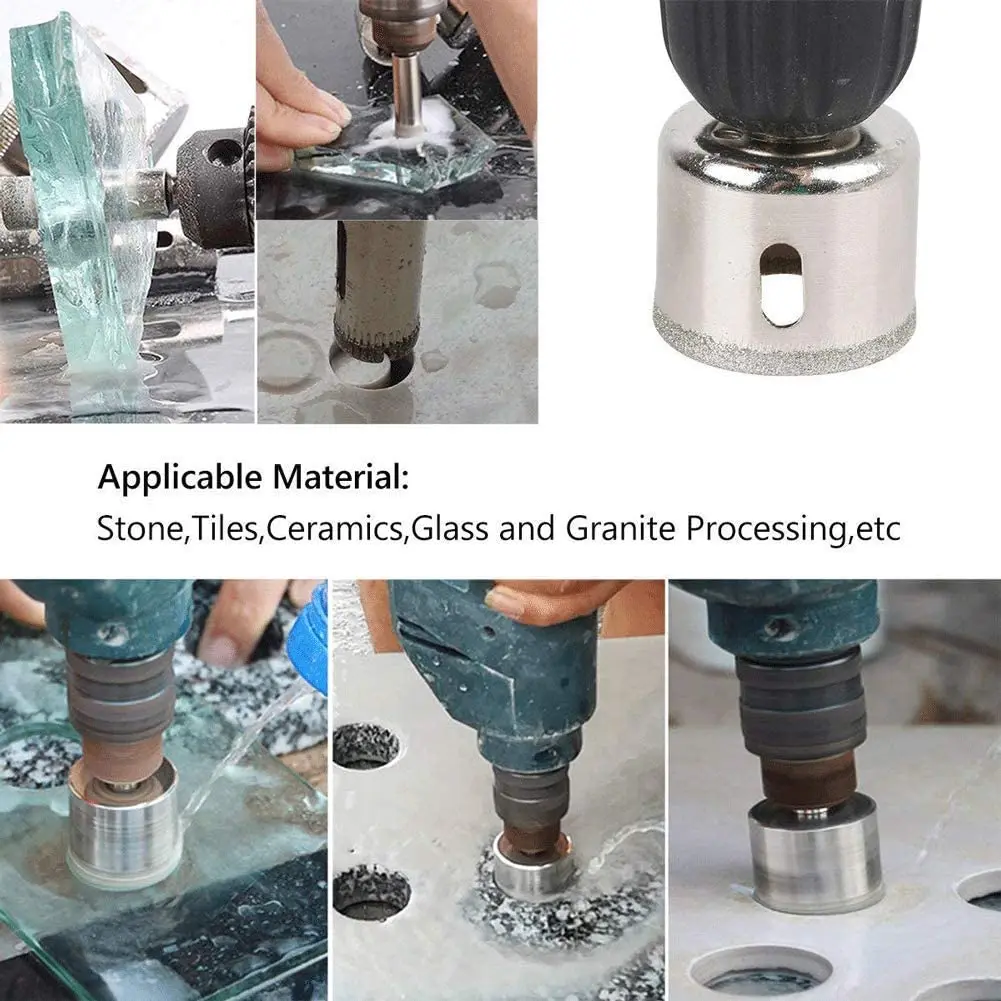 16pcs Diamond Coated Drill Bit 6-50mm for Tile Marble Glass Ceramic Hole Saw Drill Diamond Core Bit