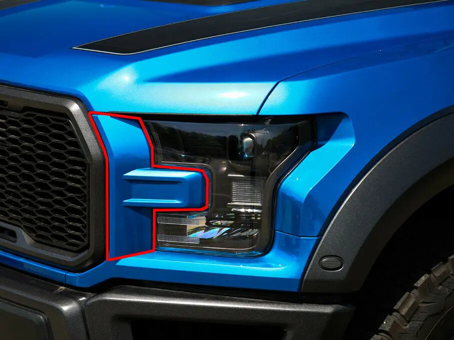 Fit For Ford F-150 2015-2020 Car Exterior Head Light Lamp Cover Trim Carbon fiber ABS