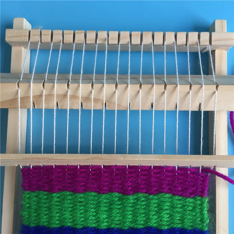 DIY tradycyjne drewniane tkactwo Loom przędza do robótek ręcznych maszyny dziewiarskie zabawki edukacyjne dla dzieci prezenty gry Montessori dla dzieci