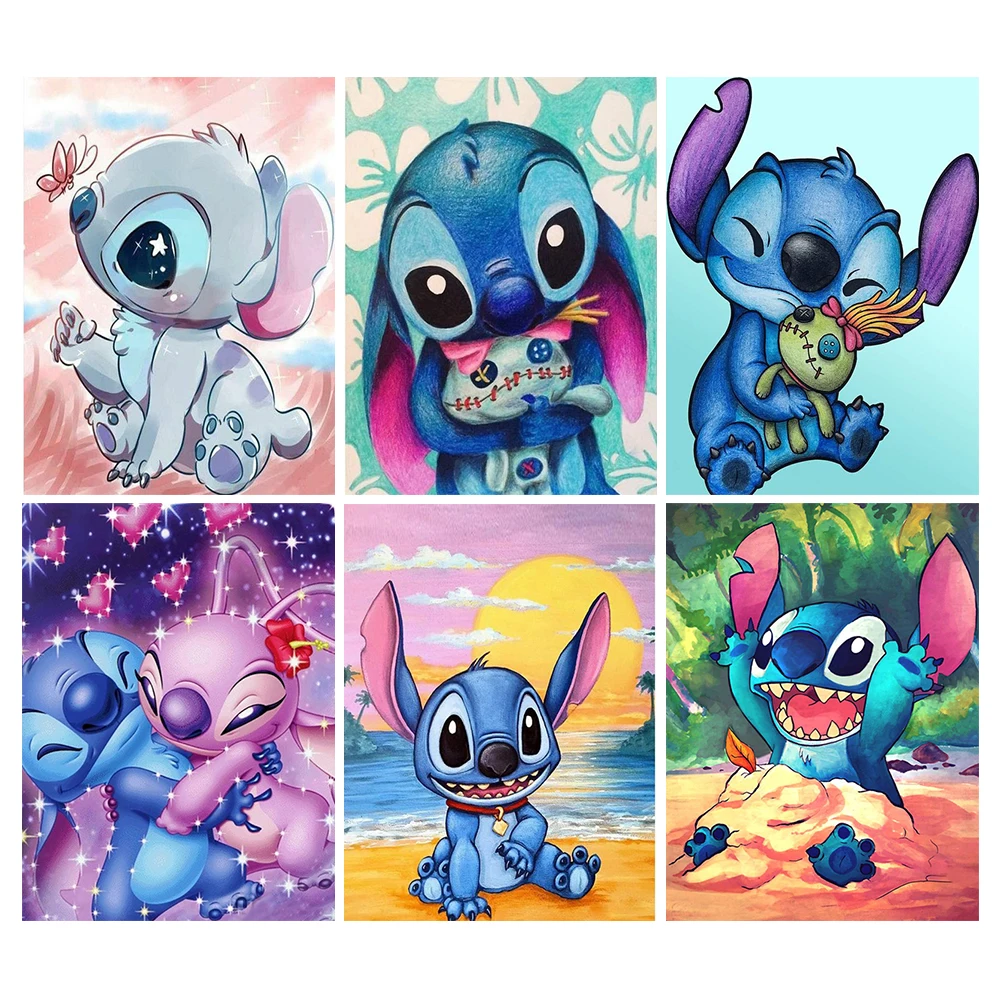 Disney Full Drill 5D DIY Diamond Painting Cartoon Lilo & Stitch 3D Diamond Embroidery Cross Stitch Kits Mosaic Home Decor Gift