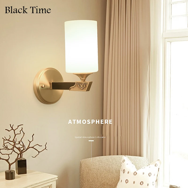 

Modern Full Copper LED Wall Lights for Living Room Bedroom Dining Room Kitchen Study Bedside Wall Lamps Home Indoor Decor Lights