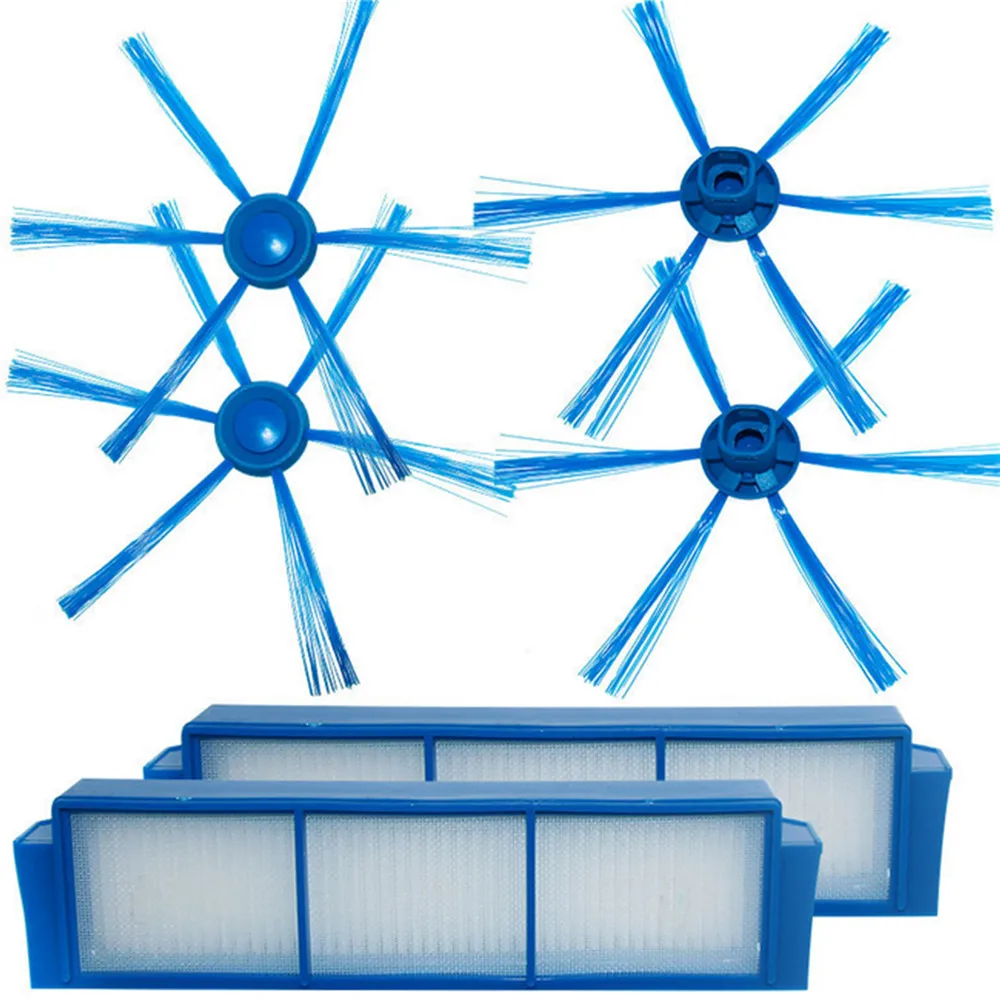 2 filtros de piezas y 2 pares de cepillos laterales, cepillo de limpieza de filtro Hepa para FC8007 FC8792 FC8794 FC8796, accesorios para aspiradora
