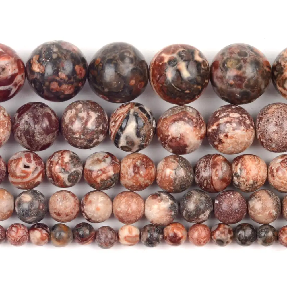 Natural Leopard Skin Jaspes Stone Beads Round Loose Spacer Beads For Jewelry Making 4/6/8/10/12mm DIY Bracelet Handmade