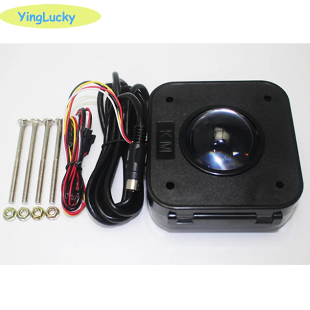Arcade Trackball Illuminated 4.5cm Round LED Trackball Mouse PS/2 PCB Connector For Arcade