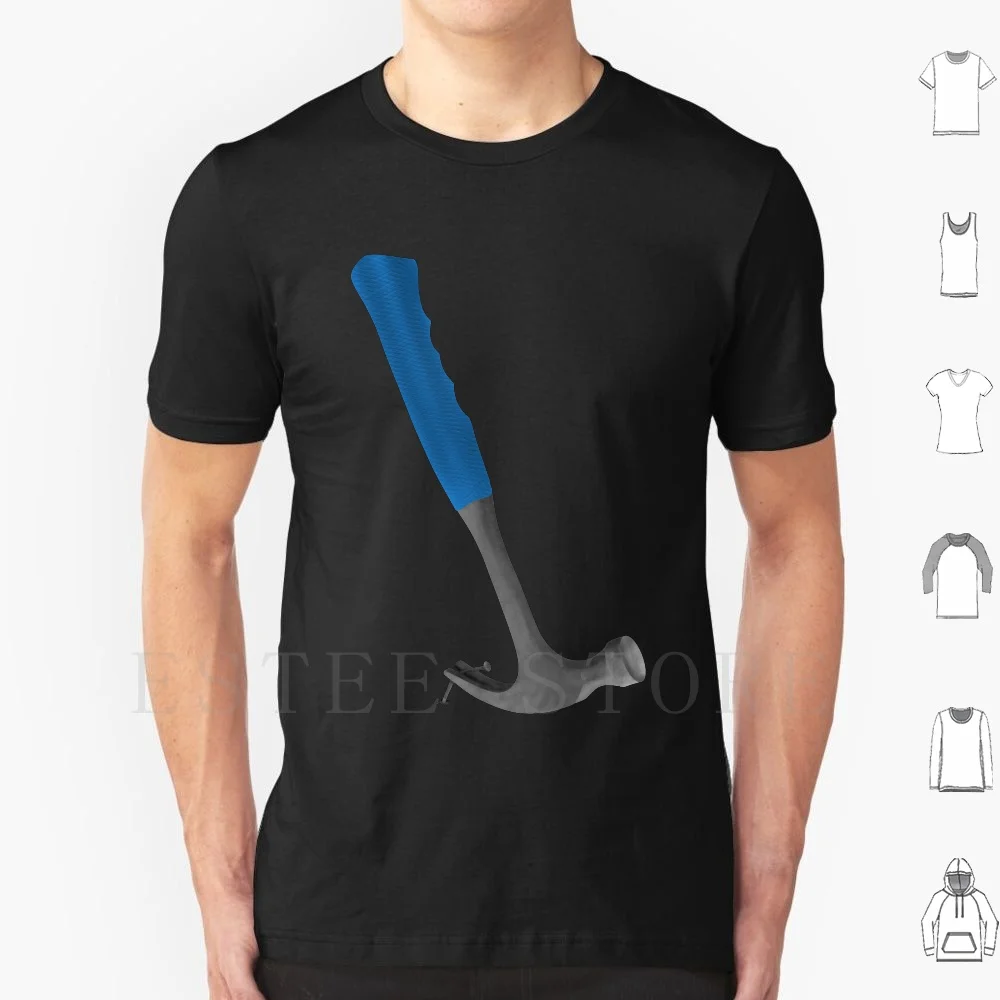 Hammer T Shirt Men Cotton 6xl Hammer Hammered Nails Nailed Metal Hammer Steels Metal Pulling Nails Realistic Realism Blue