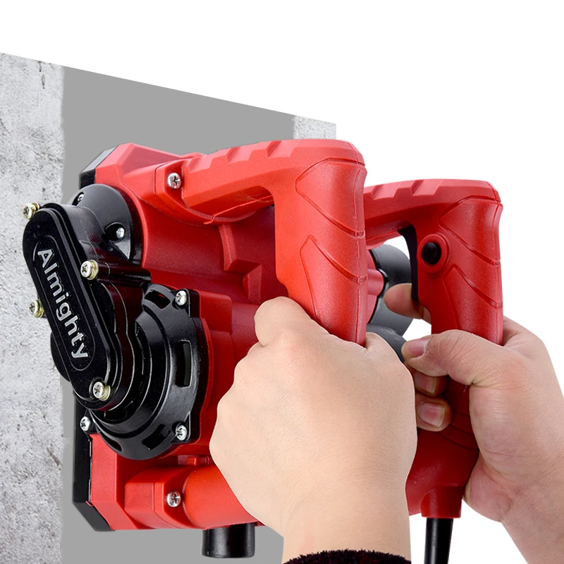 Plaina de Parede Elétrica 220v sem Poeira para Concreto Máquina Cinza Ferramenta para Renovar Paredes 2680w 3380w