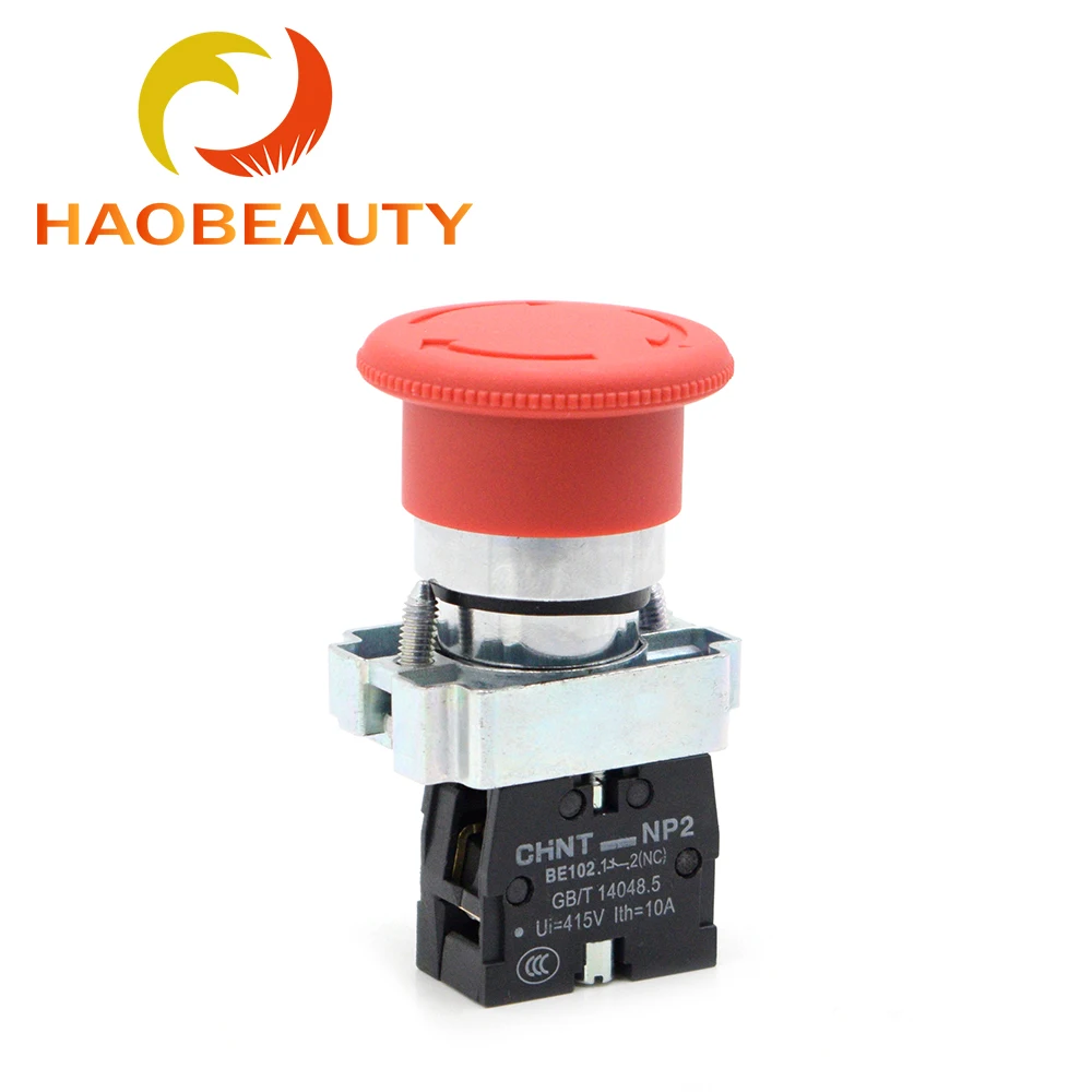HAOBEAUTY Emergency Stop Button NC Rated Current 10A AC15 240V-3A for CO2 Laser Engraving Cutting Machine