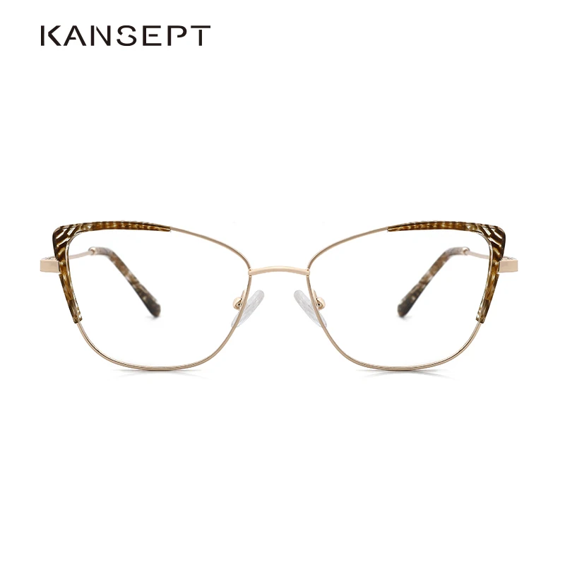 

KANSEPT Metal Glasses Frame Women Myopia Optical Prescription Vintage Eyeglasses Frame Women New Stylish Cat Eye Eyewear MS8124