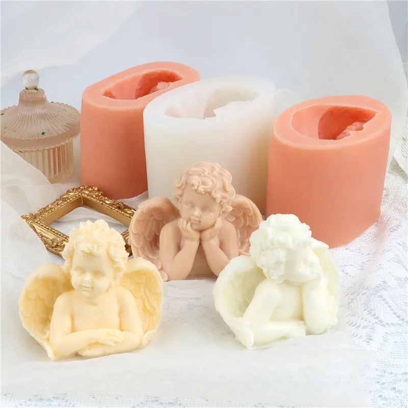 

3D Angel Scented Candle Silicone Mould, DIY Fondant,Cake,Chocolate,Clay,Handmade Soap Resin Mold Supplies