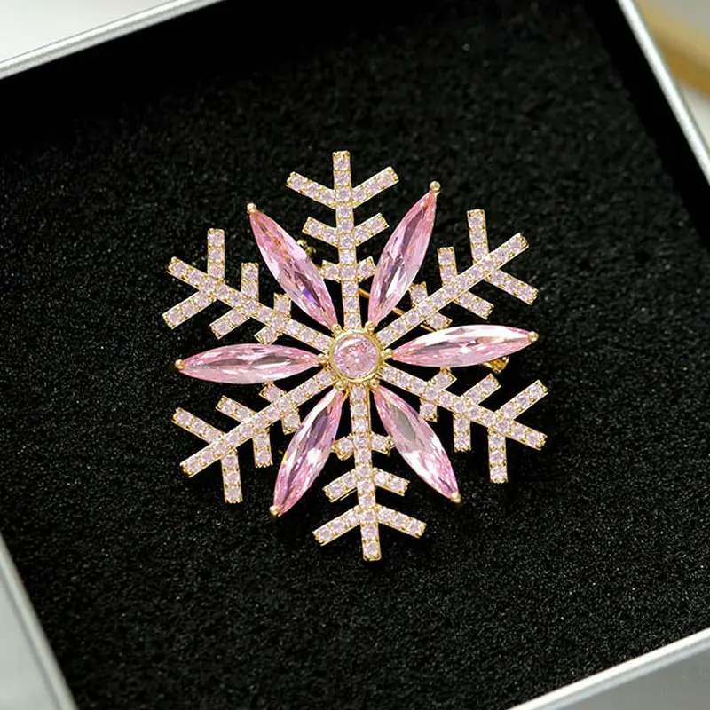 

1pc Snowflake Shaped Brooches Luxury Full-jewelled Brooches Fashion Jewelry Clothes Accessories for Woman Gift