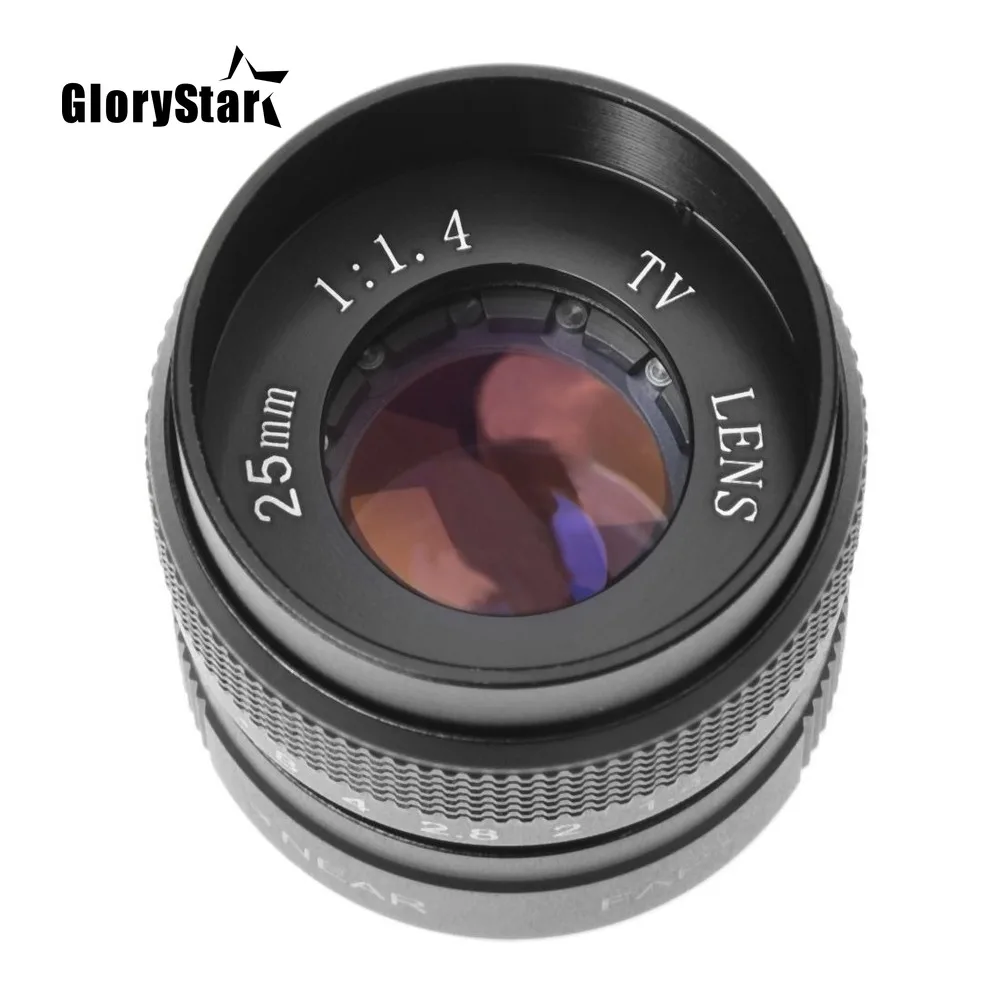 Television TV 25mm f/1.4 Lens in C-Moun Lens for TV/CCTV/Cinema C-Mount cameras F1.4 for sony nikon canon pentax fuji m4/3 nx