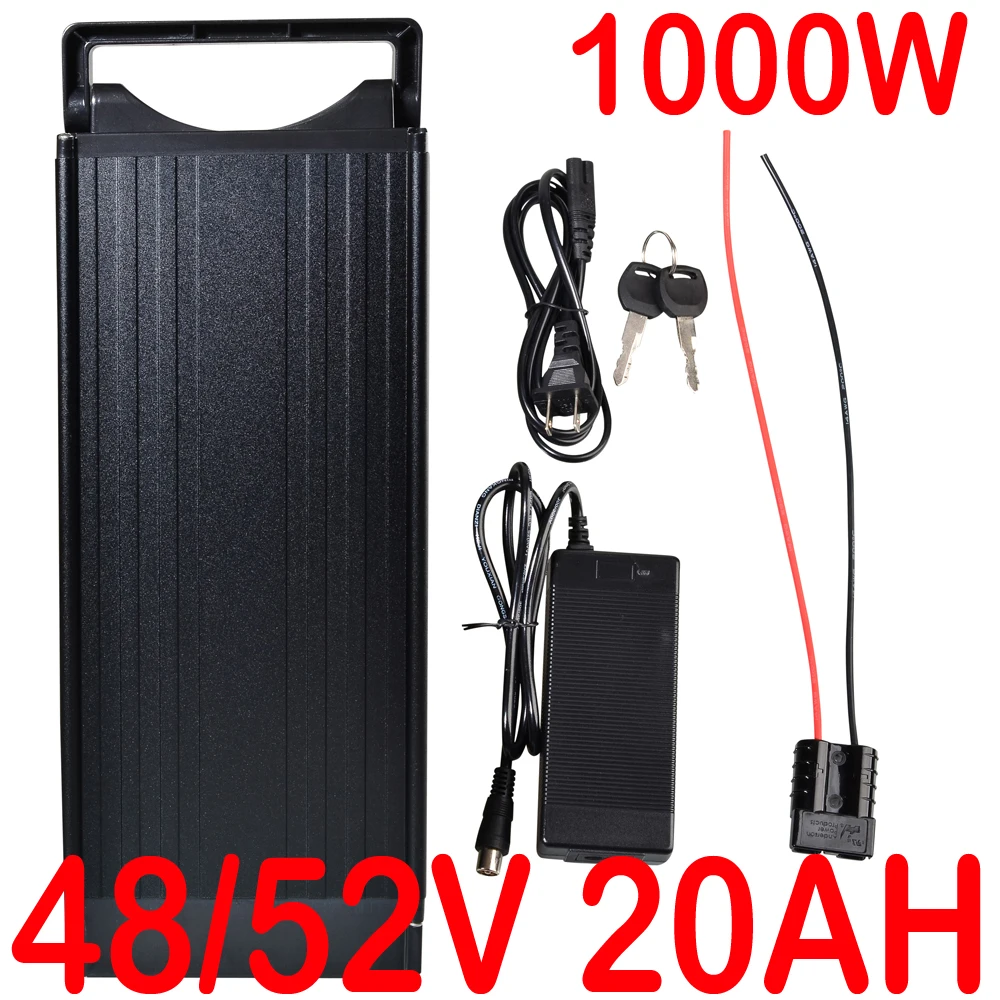 Rear Rack eBike Battery 18650 cell 48V 20Ah 20Ah Electric Bike Lithium Battery For 1000W 750W 500W Bafang Front/Mid/Hub Motor