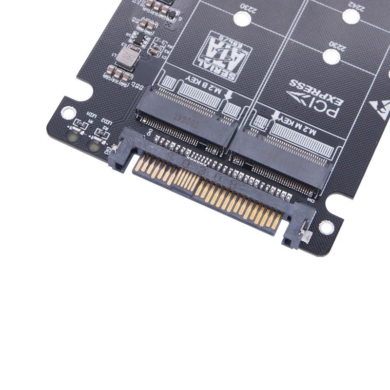 Adaptador SSD M.2 SSD a U.2 adaptador M2 SATA NVMe Key B/M NGFF SSD a PCI-e U2 adaptador de conversión de SFF-8639 PCIe M2 para ordenador PC