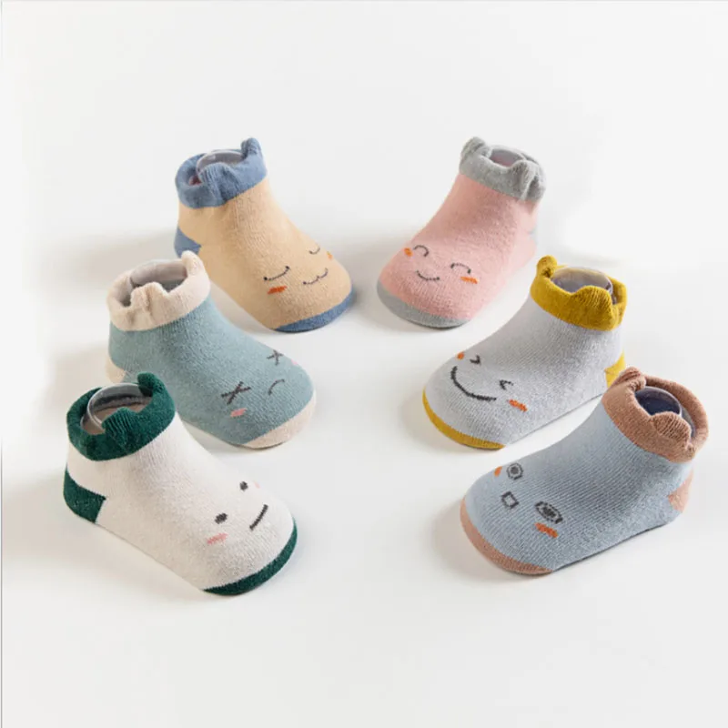 

Newborn baby winter anti slip socks toddler boys girls children kids cotton warm cute animal fox sock infant short Cartoon socks