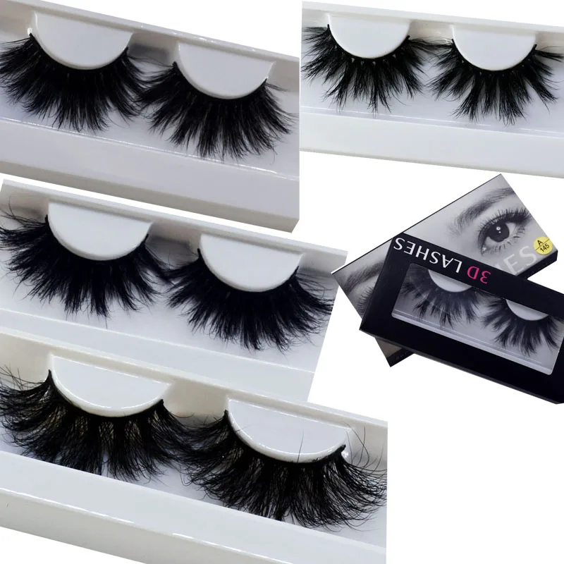 long hair 25mm Lashes Eyelashes 3D Mink Lashes Makeup Handmade Full Strip Mink Eyelashes Soft Fluffy Eyelashes Full Volume lash