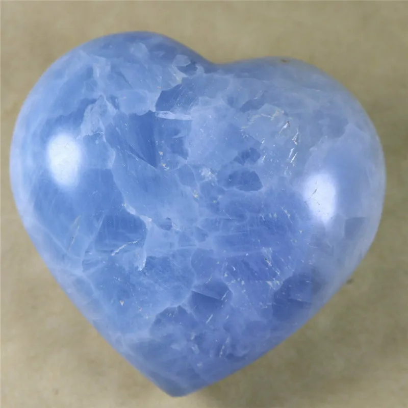 Natural Blue Celestite Stone Quartz Crystal Love Heart Gemstone Reiki