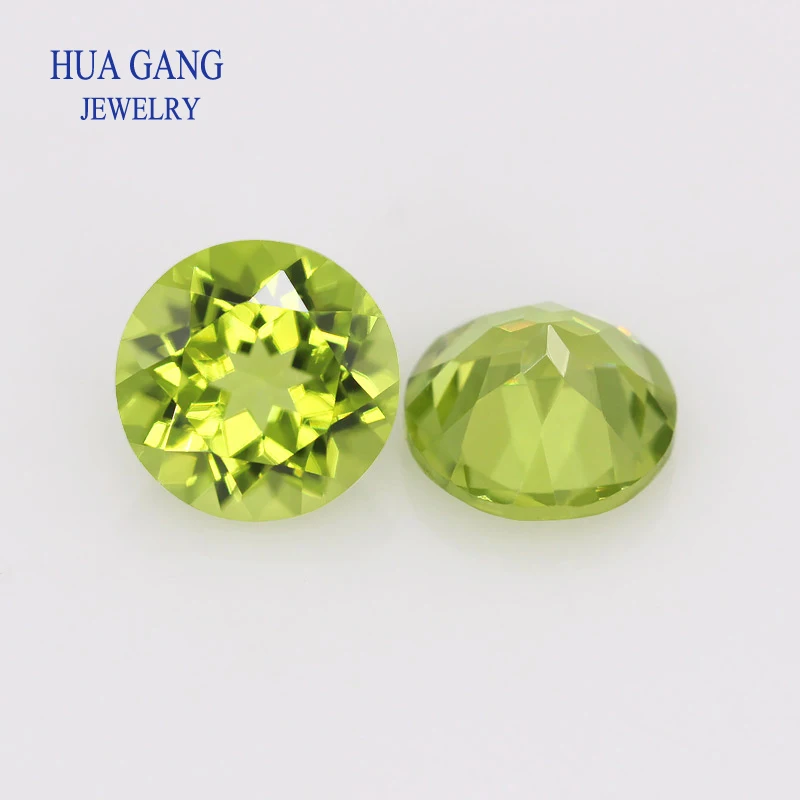 Natural Gemstone Round Chrysolite Olivine Stone Peridot Beads Loose Gemstone Facetted Cut Size 1.0~10mm For DIY Jewelry Making