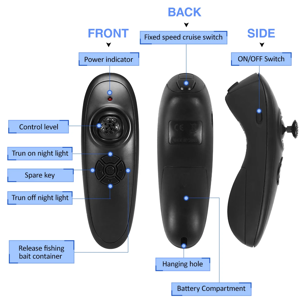 リモコン付きフィッシングベイト,魚群探知機,2kg,12000mah,GPS付き,自動復帰,カーボンファイバーシェル付き