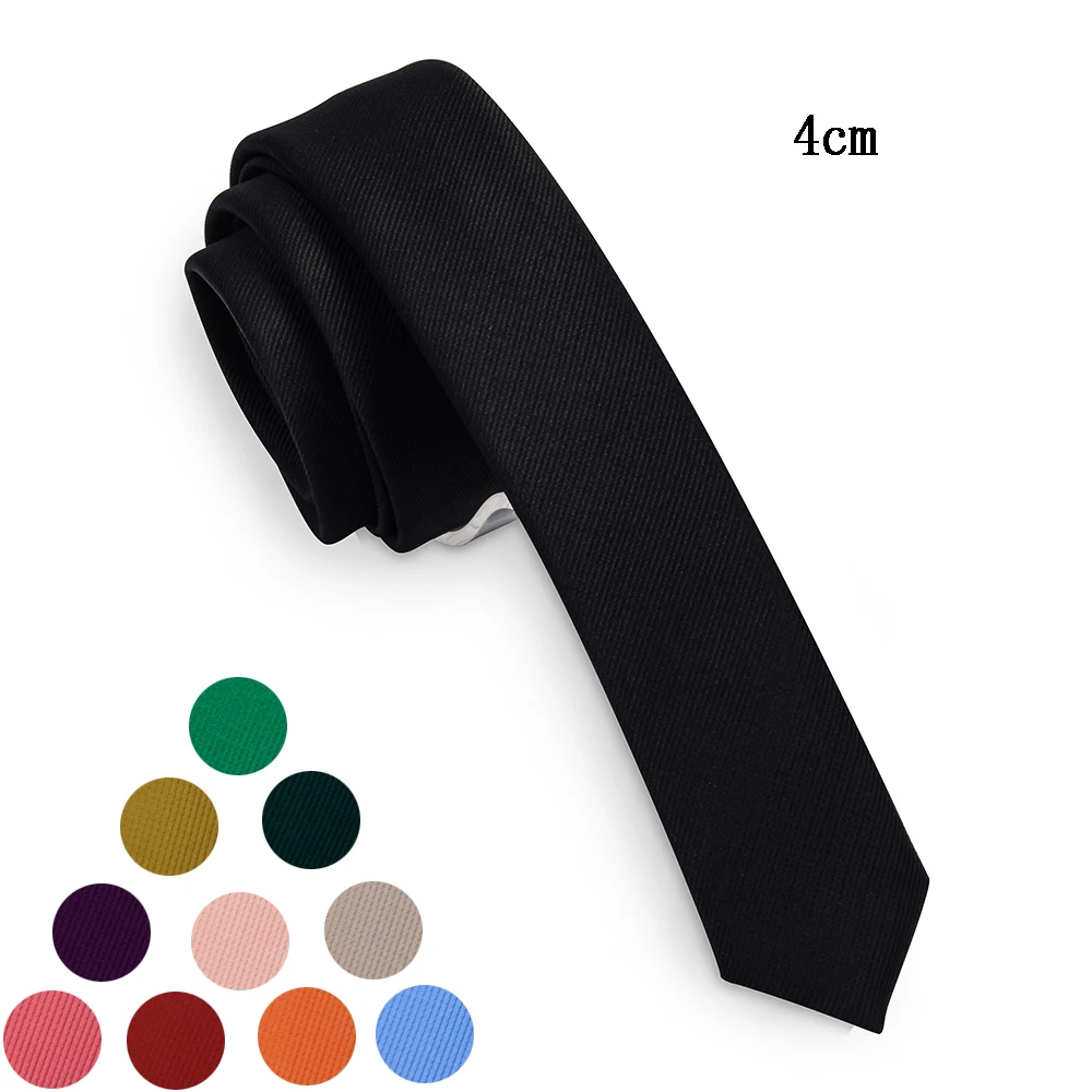 Ricnais-Corbata delgada de 4cm para hombre, traje ajustado a rayas sólidas, color negro y verde, accesorio para vestido de boda y negocios, nuevo