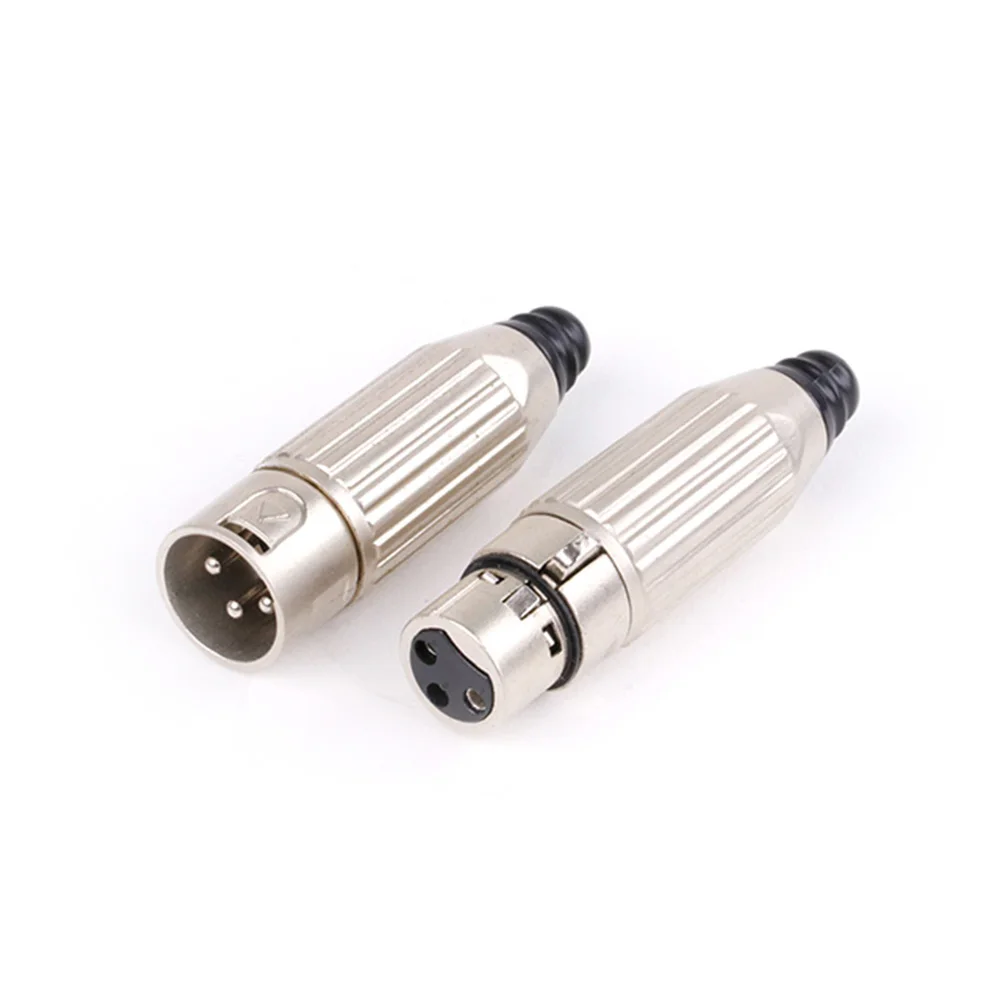 1pc XLR 3 Pin Male & Female Plug XLR Audio Microphone Connector MIC for Cable Soldering Straight Adapter