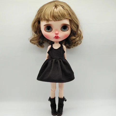 Черное платье-слинг для кукол Blyth Azone 1/6