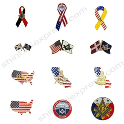 Masonic Lapel Pins Badge Mason Freemason National USA scotland Danmark Japan Philippines Commemorative Freemasonry accessories