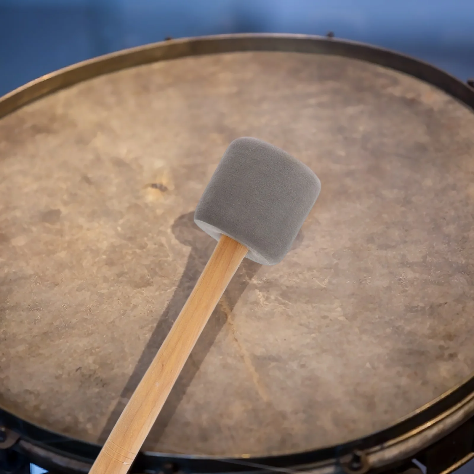 Mazo de tambor de acero inoxidable, palo de percusión, Banda de Marcha de fieltro, baquetas de madera, accesorios para la cabeza