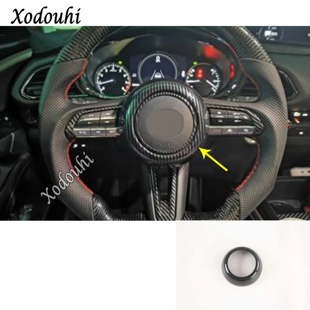 Car Body Cover Detector Sticker Steering Wheel Interior Kit Trim Lamp Frame Part 1PCs For Mazda CX-30 CX30 2020 2021 2022 2023