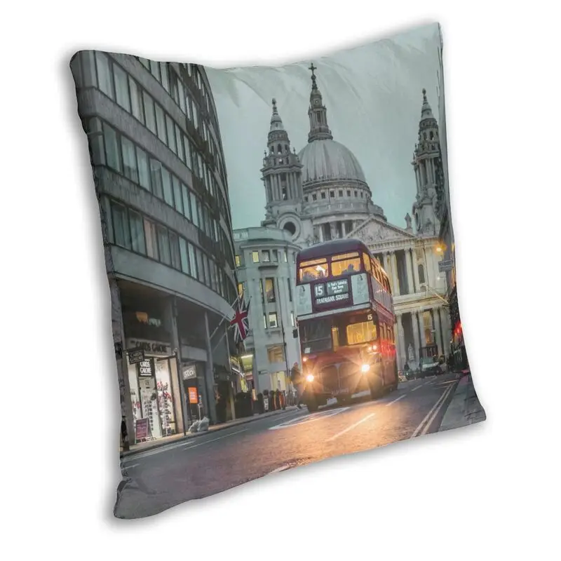 Last Route London Bus Pillowcover Decoration British City Scenery Cushions Throw Pillow for Car Double-sided Printing