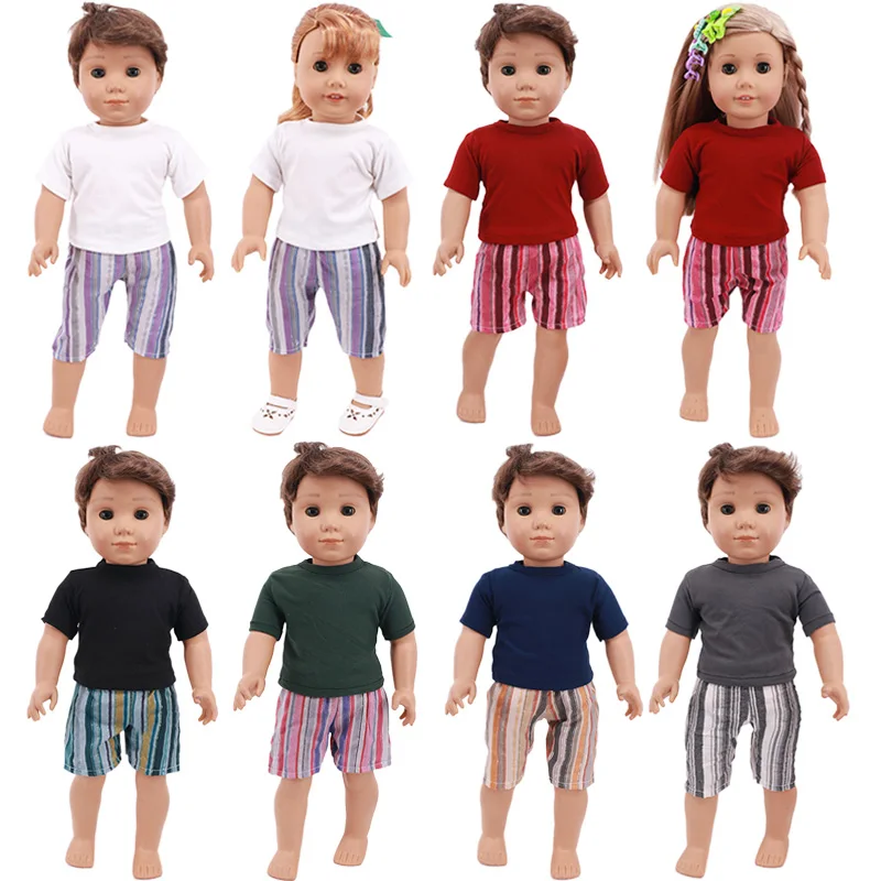 2Pcs/Set Doll Clothes Tops+Pants Fit 18 Inch American&43CM Reborn New Born Baby Doll Zaps OG Girl`s Toy Doll Our Generation Gift