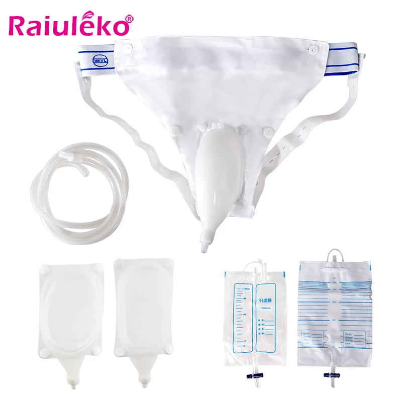 Male Urine Bag Urine Collection Set Breathable Urinal Collector Spill Proof Bag For Urine Incontinence Adjustable size