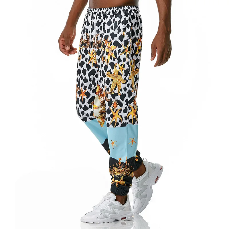 Fashion Men Joggers Trousers 3D Leopard Starfish Pattern Print Long Sweatpants Cool Casual Comfortable Streetwear CK19