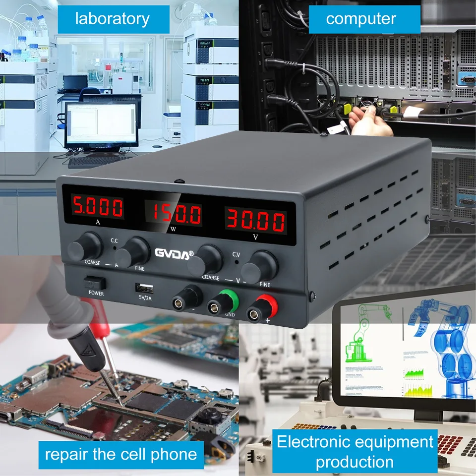 Digital USB Voltage Regulator DC Power Supply Adjustable 30V 5A Voltage Stabilizer 60V 10A Laboratory Switching Bench Source