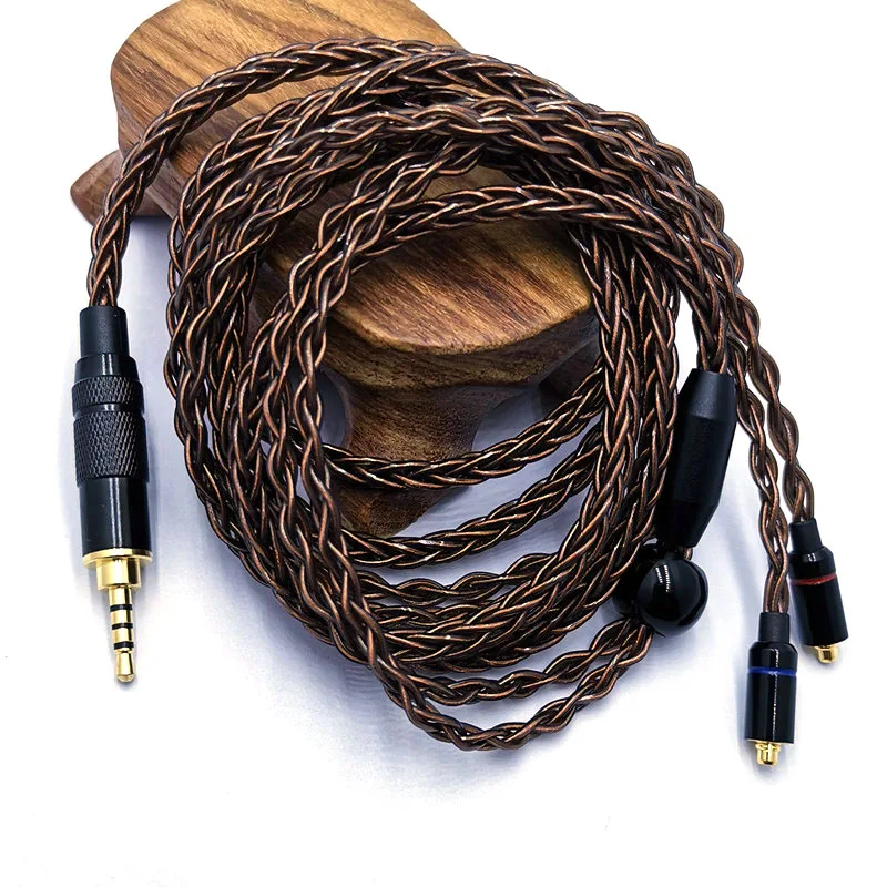 RY-C9 Mmcx Cable 3.5/2.5/4.4mm 1.2m DIY Replacement  Silver plated  Upgraded 8 core wire cable For Repair DIY HIFI mmcx earphone